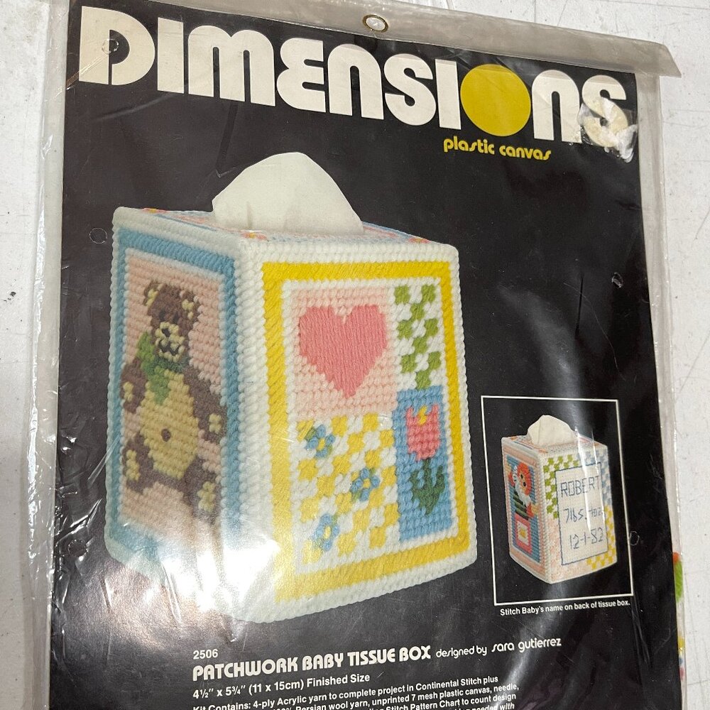 DIMENSIONS HEARTS AND FLOWERS AND BEAR TISSUE BOX KIT